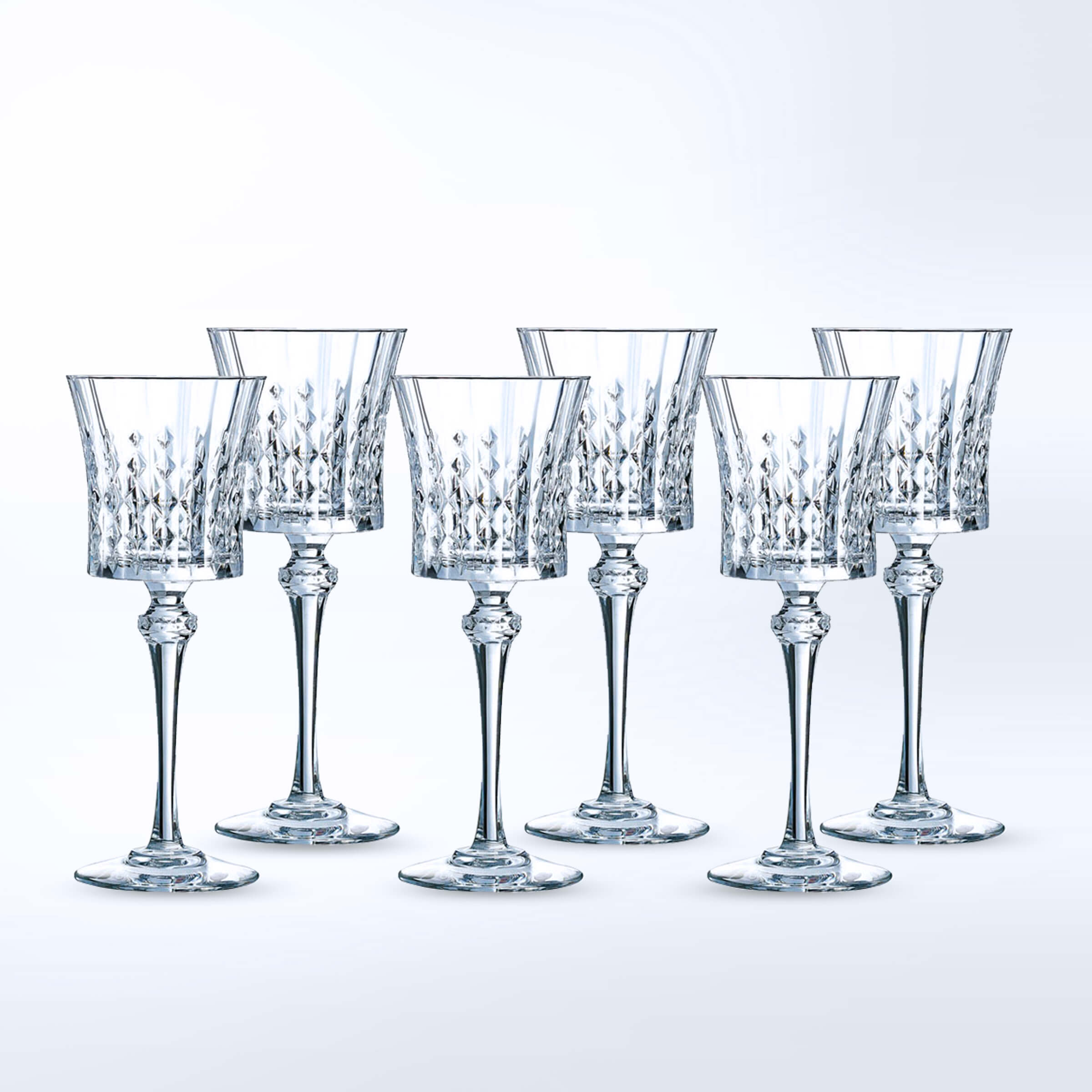 Eclat-Cristal D'arques Lady Diamond Wine Glasses  | 情迷磚石系列紅酒杯6個裝(無雕刻) - Design Your Own Wine