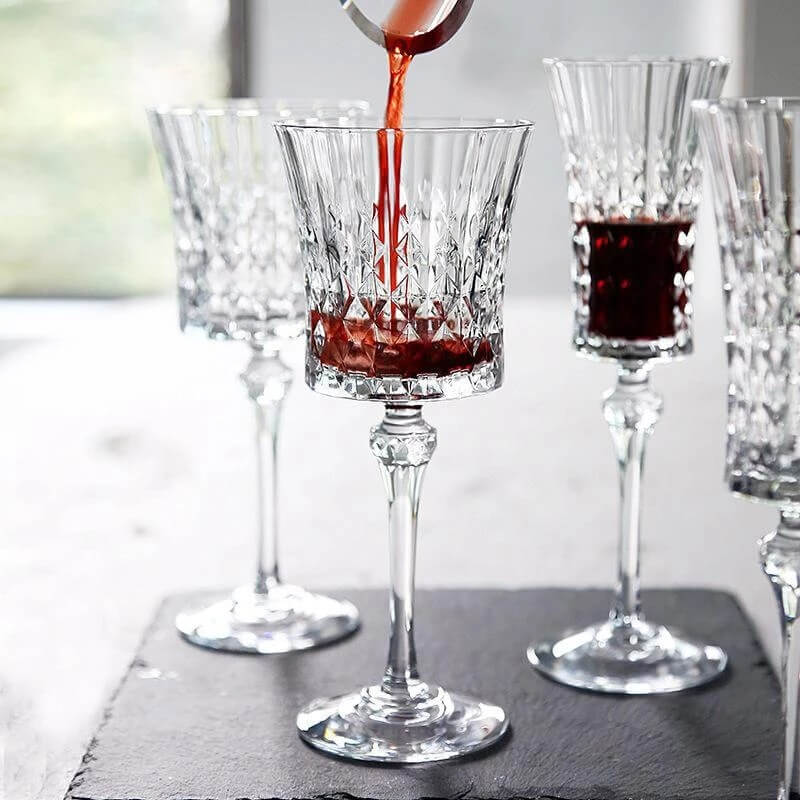 Eclat-Cristal D'arques Lady Diamond Wine Glasses& Decanter set  | 情迷磚石系列紅酒杯&醒酒器套裝(無雕刻) - Design Your Own Wine