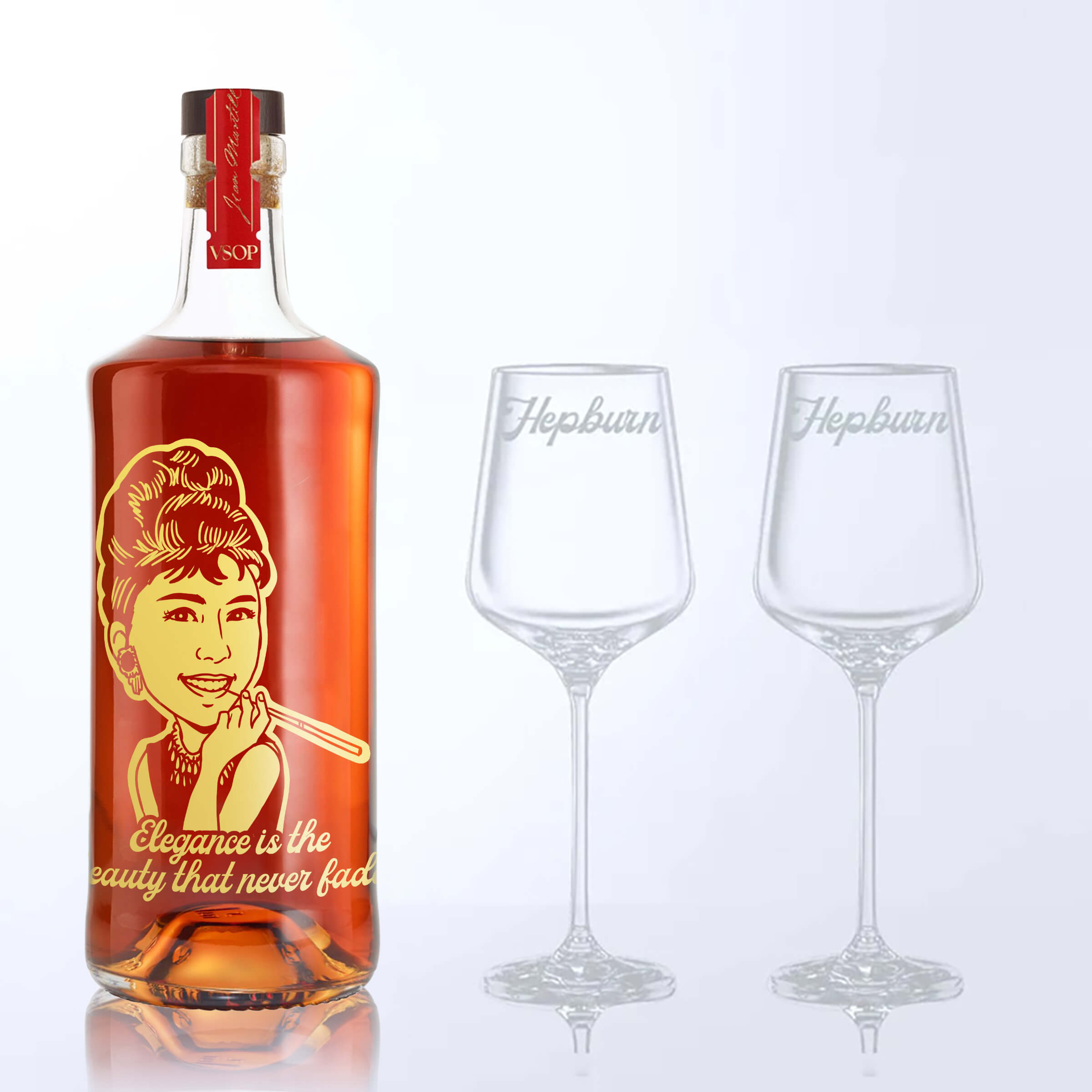 Martell VSOP & Bottega Crystal Glasses Gift Set with Engraving |馬爹利VSOP &Bottega水晶洋酒杯套裝(含文字人像雕刻） - Design Your Own Wine