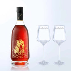 Hennessy V.S.O.P & Bottega Crystal Glasses Gift Set with Engraving | 軒尼詩V.S.O.P幹邑&Bottega水晶洋酒杯套裝(含文字人像雕刻） - Design Your Own Wine
