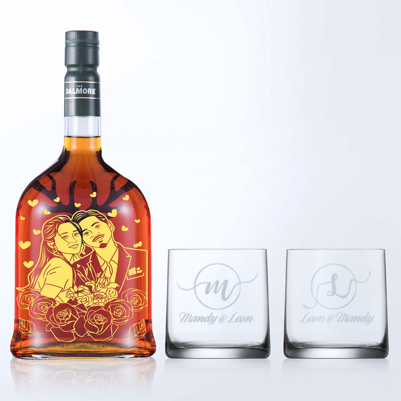 Dalmore15 & Bottega Whisky Glasses Gift Set with Engraving |15年大摩單一純麥威士忌&Bottega威士忌杯套裝(含文字人像雕刻） - Design Your Own Wine