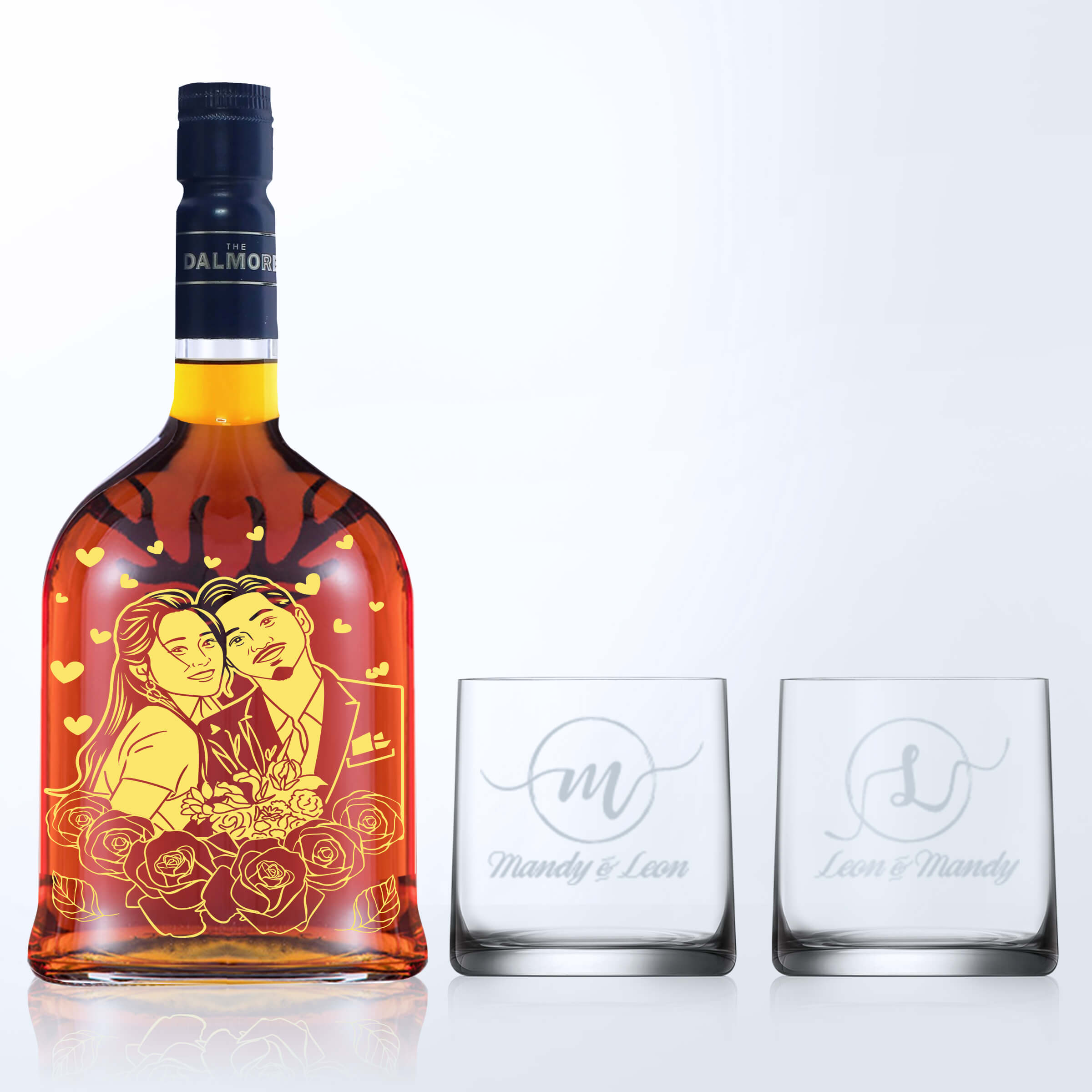 Dalmore18 & Bottega Whisky Glasses Gift Set with Engraving |18年大摩單一純麥威士忌&Bottega威士忌杯套裝(含文字人像雕刻） - Design Your Own Wine