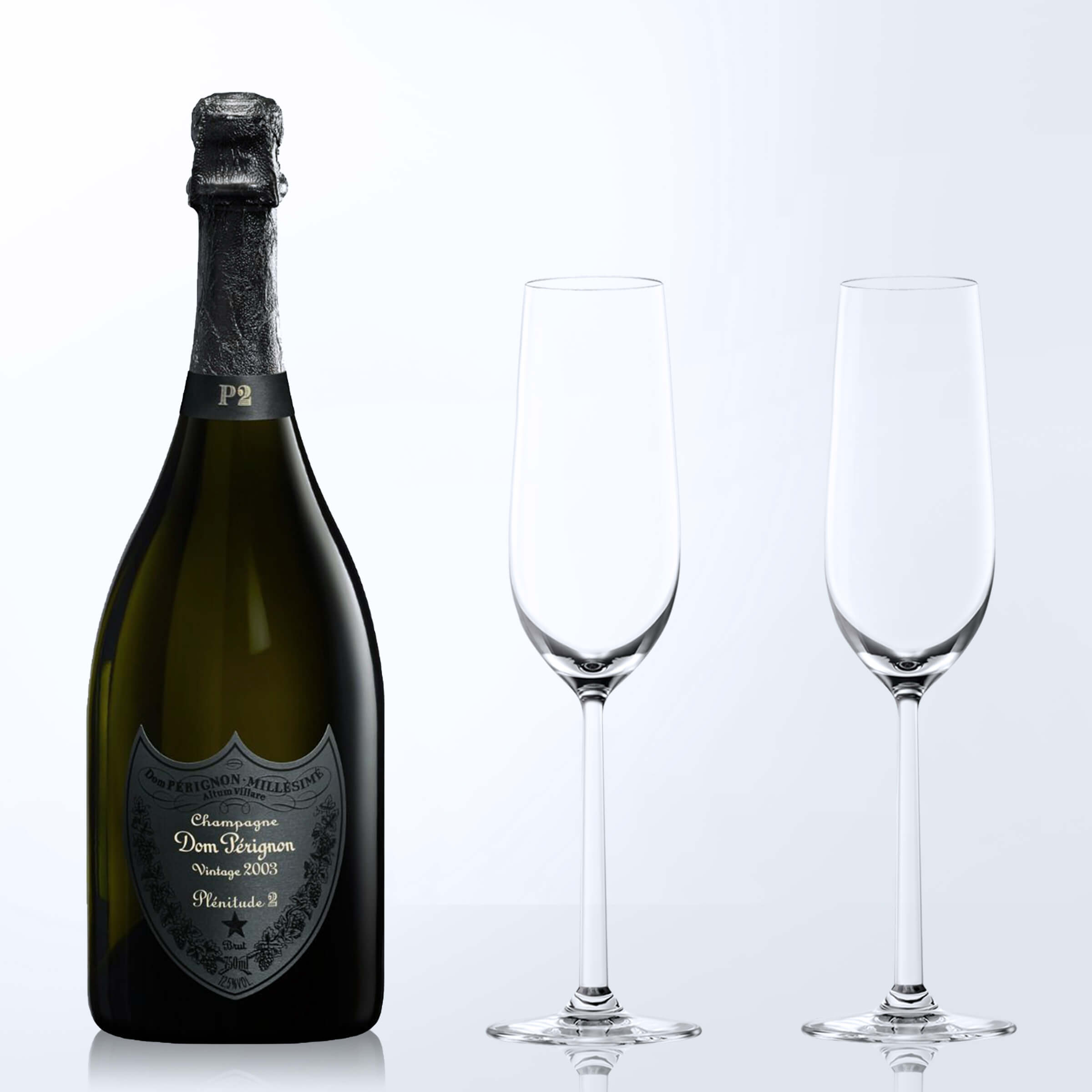 Dom Pérignon P2 Vintage 2003 & Bottega Champagne Glasses Gift Set with Engraving |唐·培裏儂P2 2003香檳&Bottega香檳杯套裝(含名字人像雕刻） - Design Your Own Wine