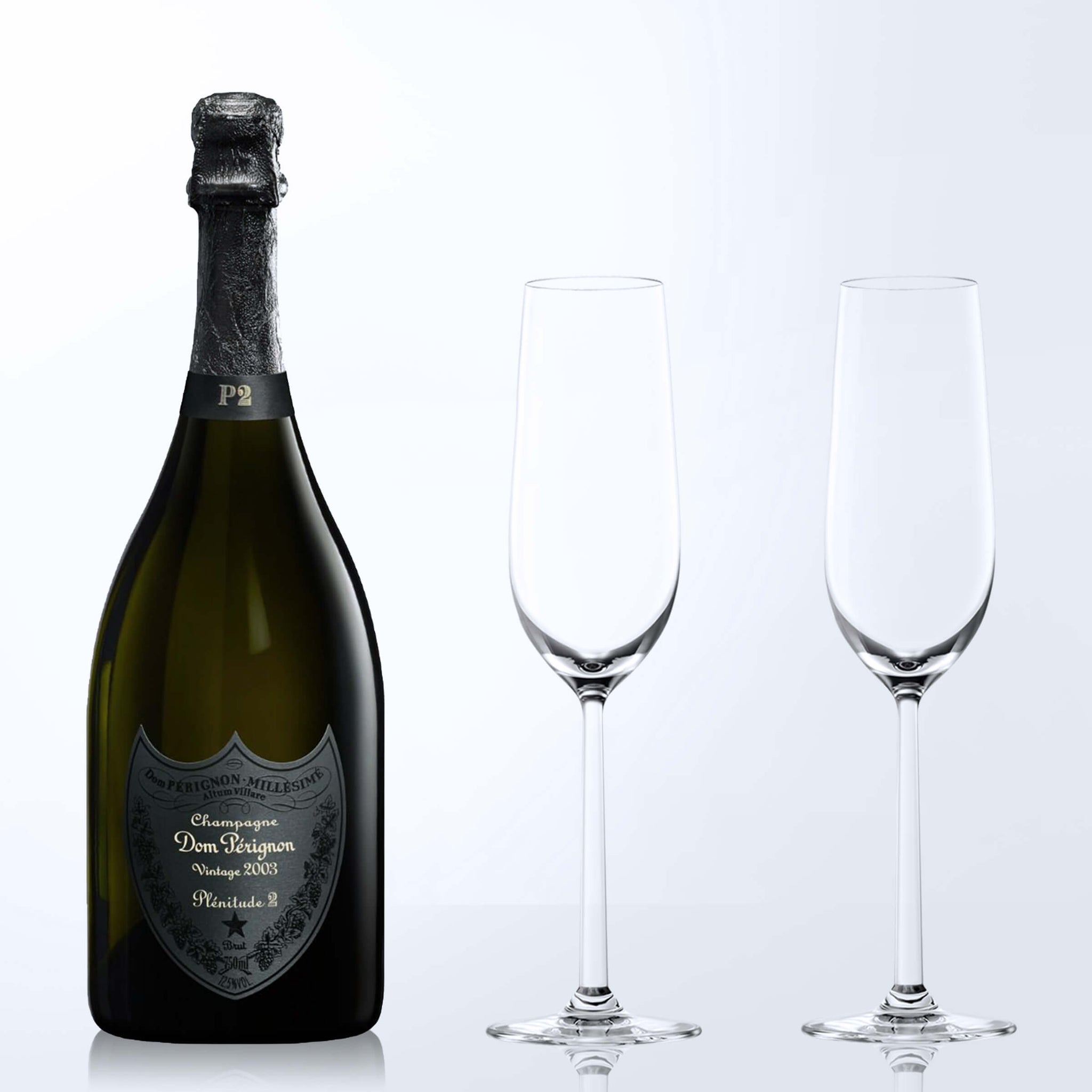 Dom Pérignon P2 Vintage 2003 & Bottega Champagne Glasses Gift Set with Engraving |唐·培裏儂P2 2003香檳&Bottega香檳杯套裝(含名字人像雕刻） - Design Your Own Wine