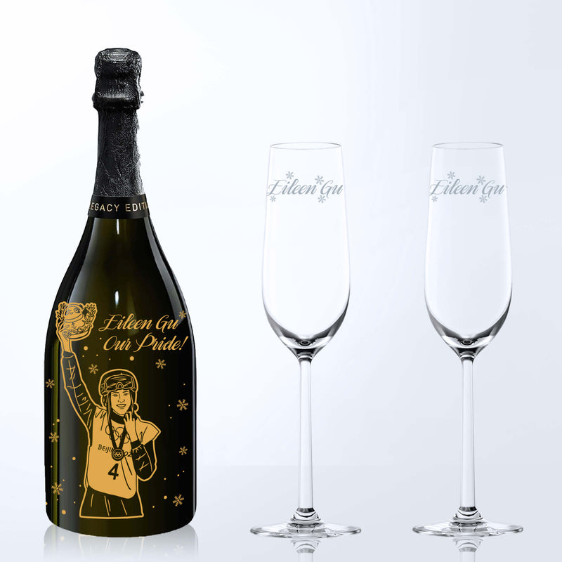 Dom Pérignon Vintage 2008 & Bottega Champagne Glasses Gift Set with Engraving |2008唐·培裏儂幹型香檳&Bottega香檳杯套裝(含名字人像雕刻） - Design Your Own Wine