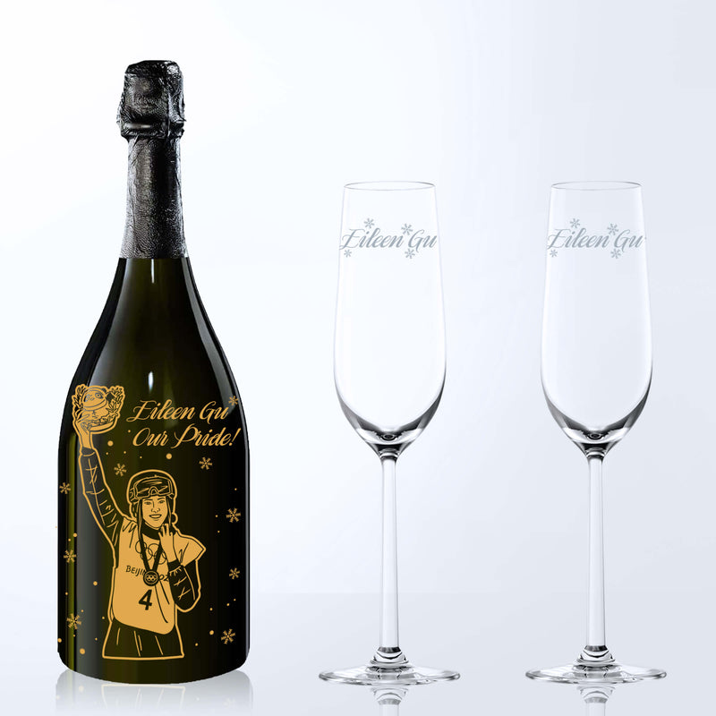Dom Pérignon Vintage 2012 & Bottega Champagne Glasses Gift Set with Engraving |2012唐·培裏儂幹型香檳&Bottega香檳杯套裝(含名字人像雕刻） - Design Your Own Wine