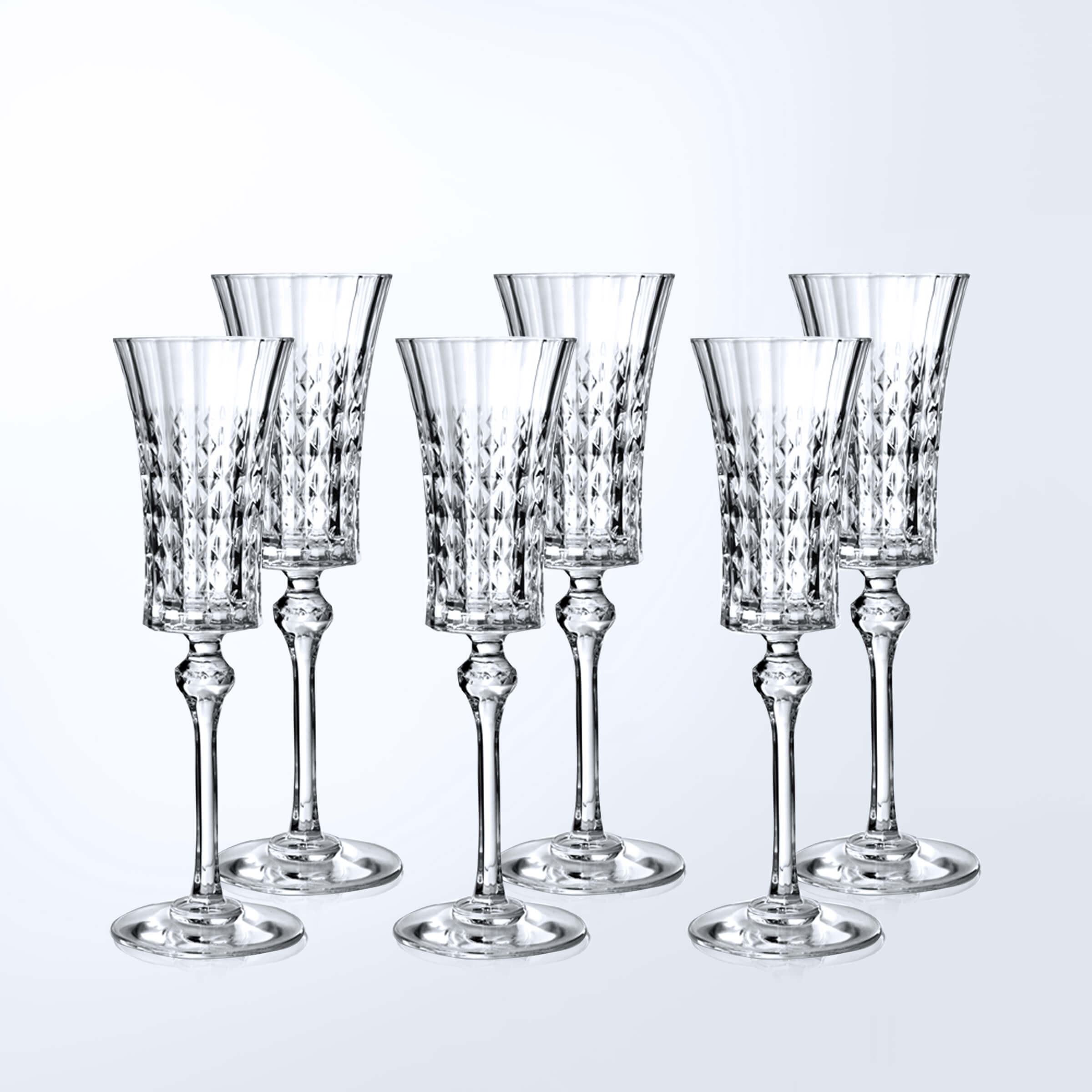 Eclat-Cristal D'arques Lady Diamond Champagne Glasses  | 情迷磚石系列香檳杯6個裝(無雕刻) - Design Your Own Wine