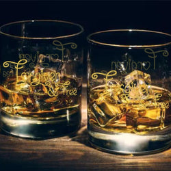 原諒文字定制威士忌對杯 | Custom Forgiven free Wording Whisky Glasses ( Pair) | Forgiven free - Design Your Own Wine