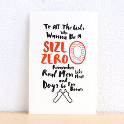 【Custom Handwritten Cards】心意卡 | Girls = size zero - Design Your Own Wine