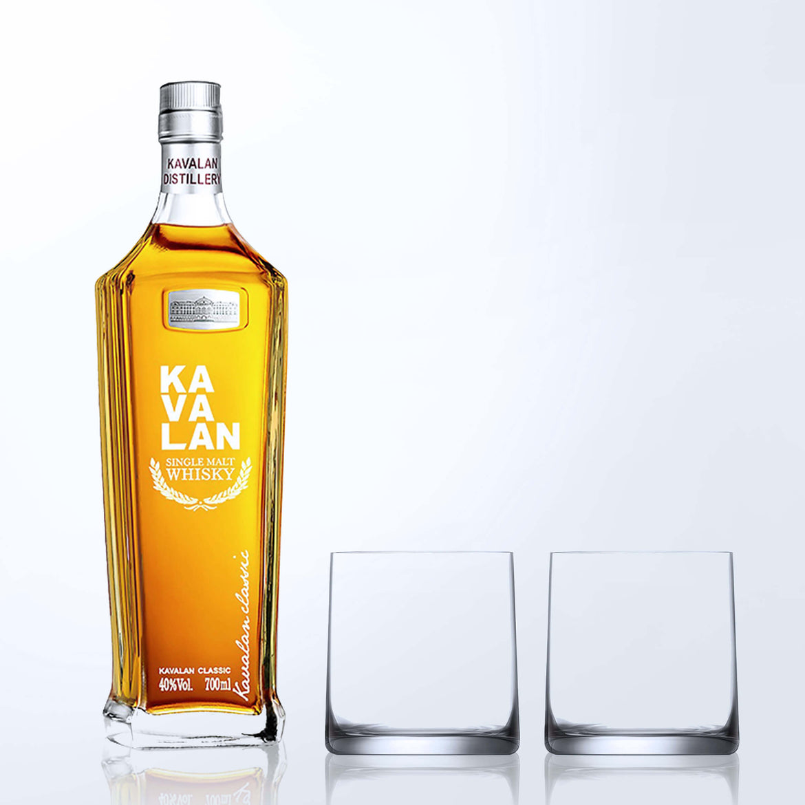 Kavalan Classic Single Malt Whisky & Bottega Whisky Glasses Gift Set with Engraving |噶瑪蘭經典單一麥芽威士忌&Bottega威士忌杯套裝(含文字雕刻) - Design Your Own Wine