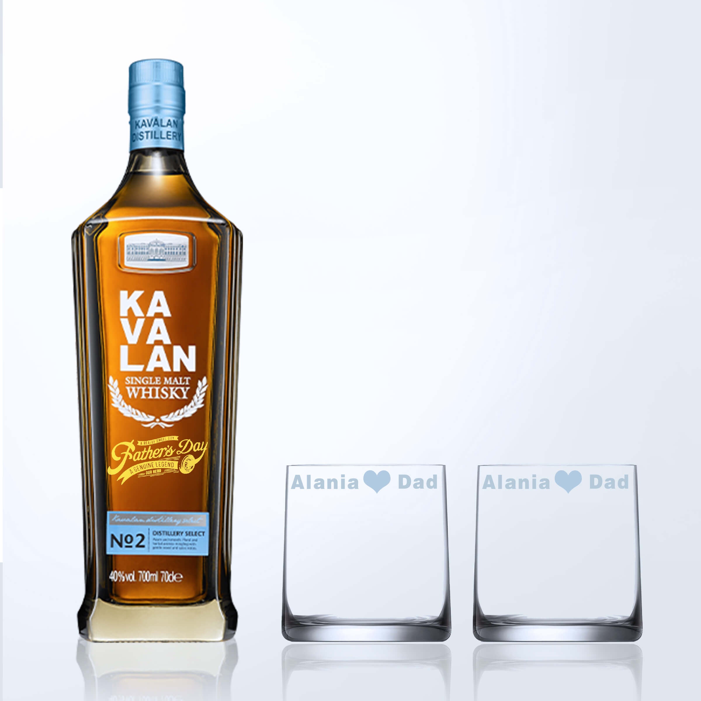 Kavalan Distillery Select No. 2 Single Malt Whisky& Bottega Whisky Glasses Gift Set with Engraving |噶瑪蘭珍選No. 2單一麥芽威士忌&Bottega威士忌杯套裝(含文字雕刻) - Design Your Own Wine