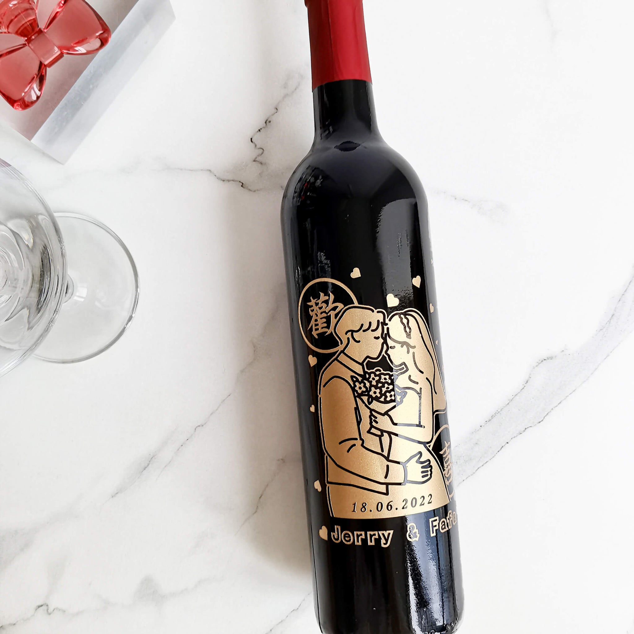 雕刻訂製情侶 結婚甜蜜時光2019凱隆世家副牌紅酒 - Design Your Own Wine