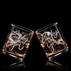 幸運文字定制威士忌對杯 | Custom Lucky to have you Wording Whisky Glasses ( Pair) | Lucky to have you - Design Your Own Wine