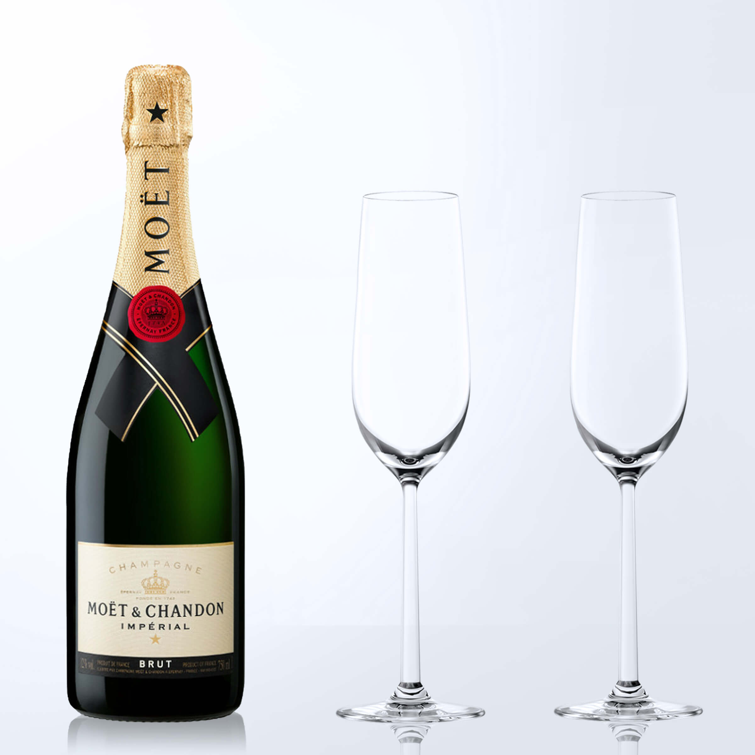 Moët & Chandon Impérial & Bottega Champagne Glasses Gift Set with Engraving |酩悅香檳&Bottega香檳杯套裝(含名字人像雕刻） - Design Your Own Wine