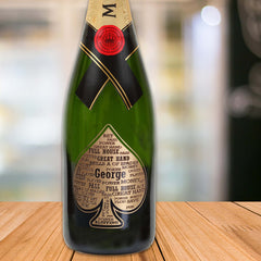 Text Art 客製化專屬禮物趣味文字【撲克】Moët香檳套裝（雕刻） - Design Your Own Wine