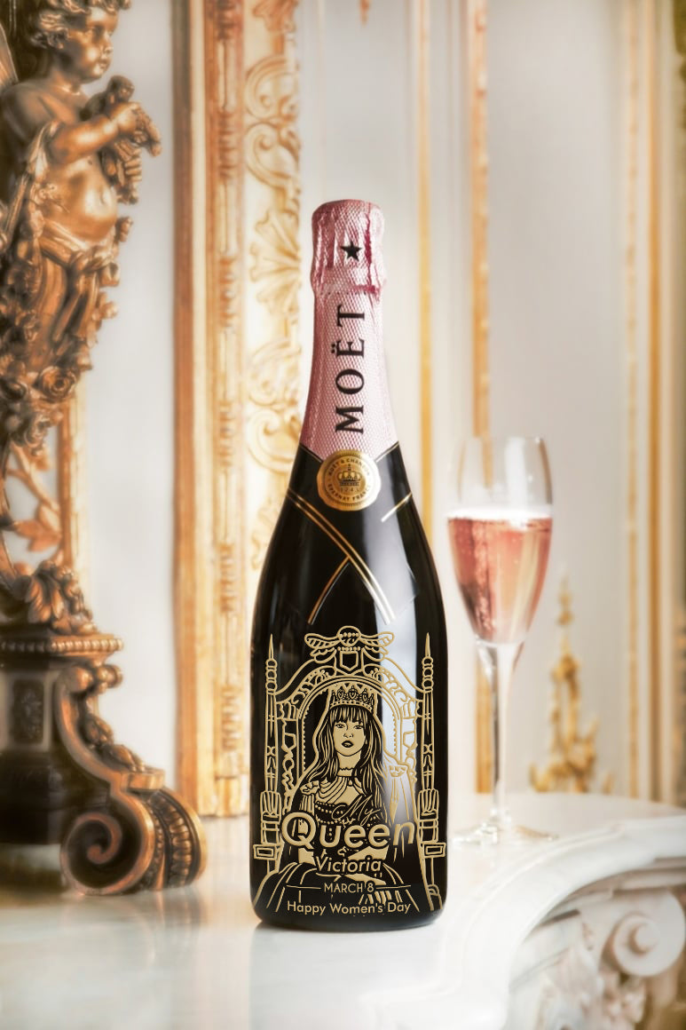 Moët & Rose champagne |訂製女生專屬Moet香檳雕刻（客製化禮物） - Design Your Own Wine