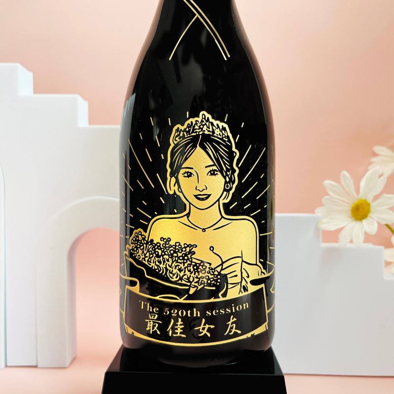 獎座定制|Moët & Chandon Rose Impérial 人像雕刻奖座 紀念禮物客製化禮物 - Design Your Own Wine