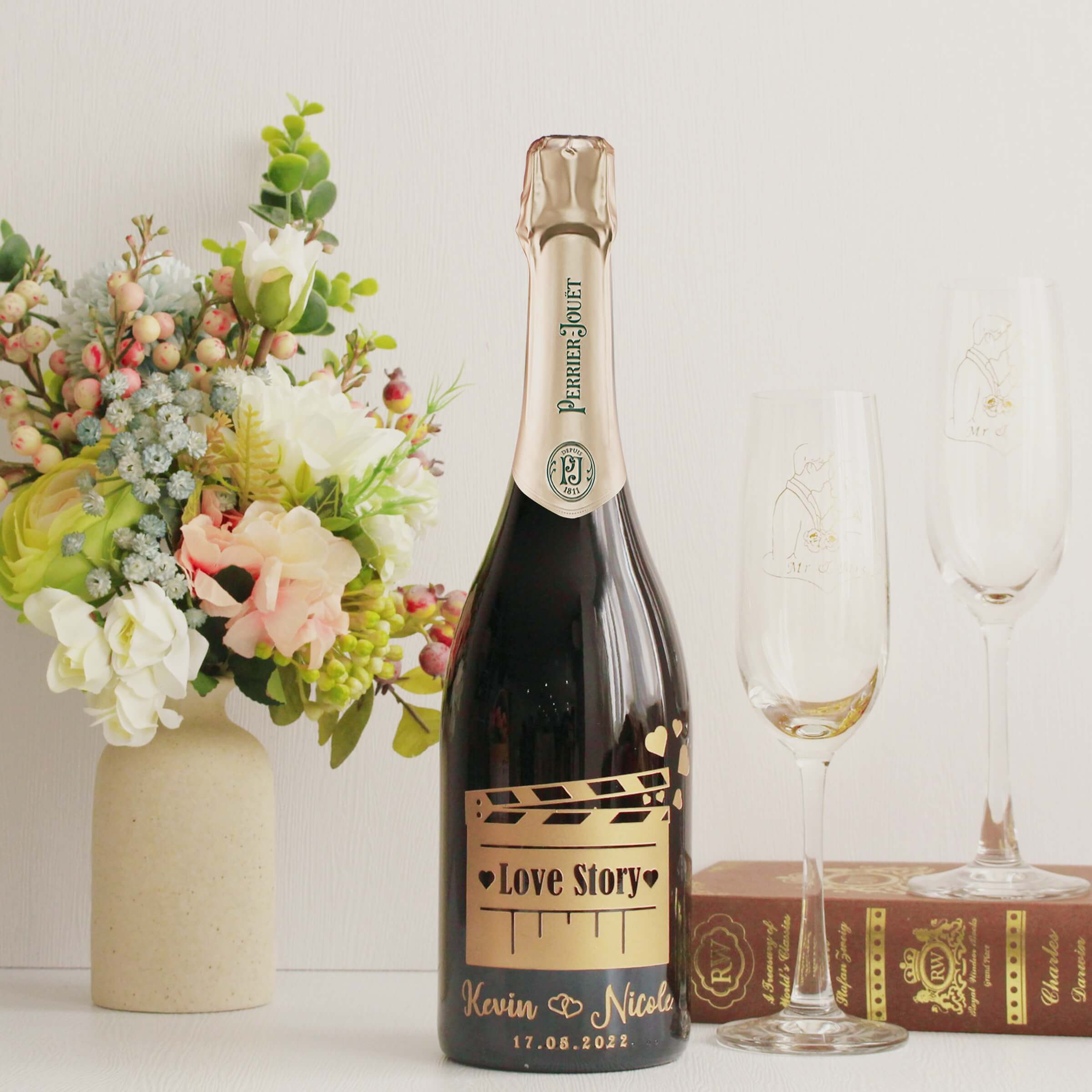 Perrier-Jouët  |巴黎之花香檳 新婚禮物紀念日禮物（含雕刻）客製化禮物 - Design Your Own Wine