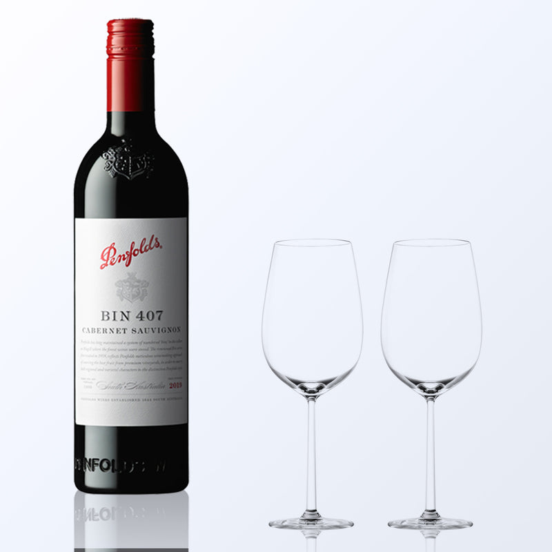 Penfolds Bin 407 Cabernet Sauvignon 2019 & Bottega Wine Glasses Gift Set |奔富紅酒套裝(雕刻) - Design Your Own Wine