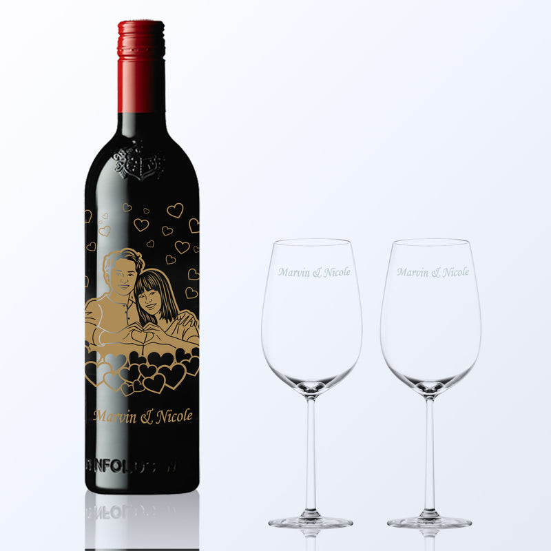 Penfolds Bin 407 Cabernet Sauvignon 2019 & Bottega Wine Glasses Gift Set |奔富紅酒套裝(雕刻) - Design Your Own Wine