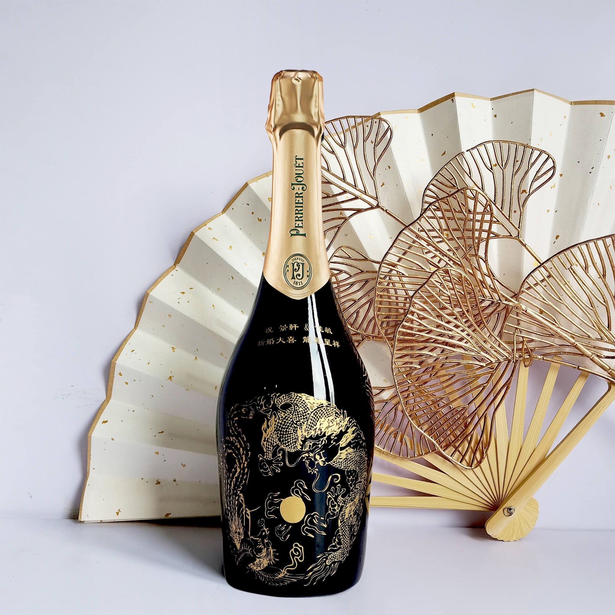 Perrier-Jouët Grand Brut|定制龍鳳呈祥圖巴黎之花香檳&Bottega香檳杯套裝 - Design Your Own Wine
