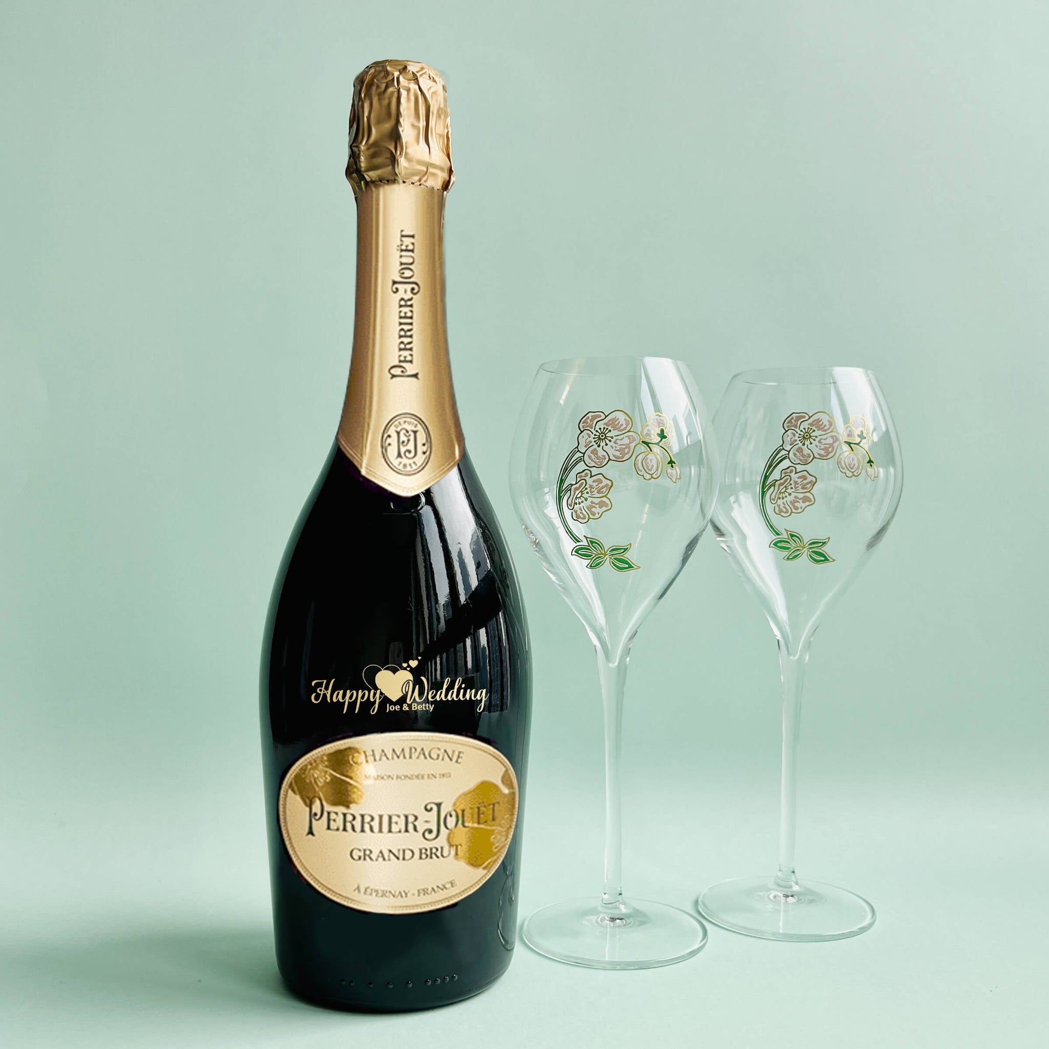 【原裝禮盒】Perrier-Jouët Grand Brut|定制文字礼物套装 雕刻礼物（客制化） - Design Your Own Wine