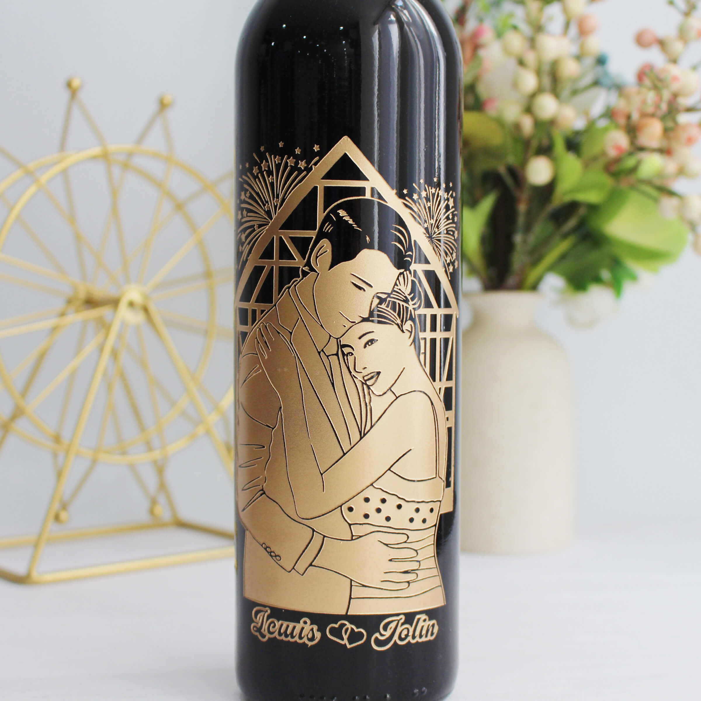 Portrait|人像系列-結婚禮物雙人人像雕刻（客製化禮物） - Design Your Own Wine