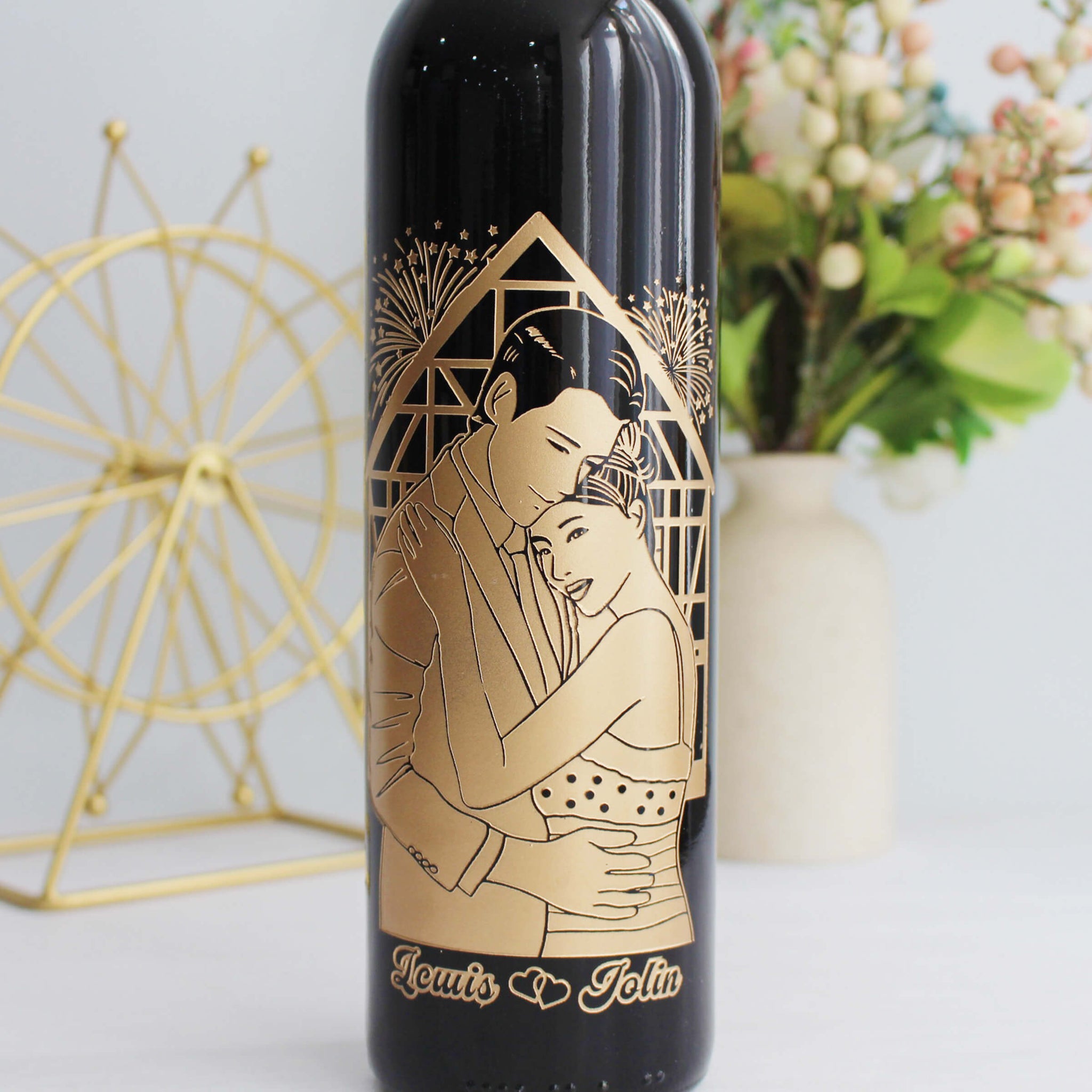 Portrait|人像系列-結婚禮物雙人人像雕刻（客製化禮物） - Design Your Own Wine