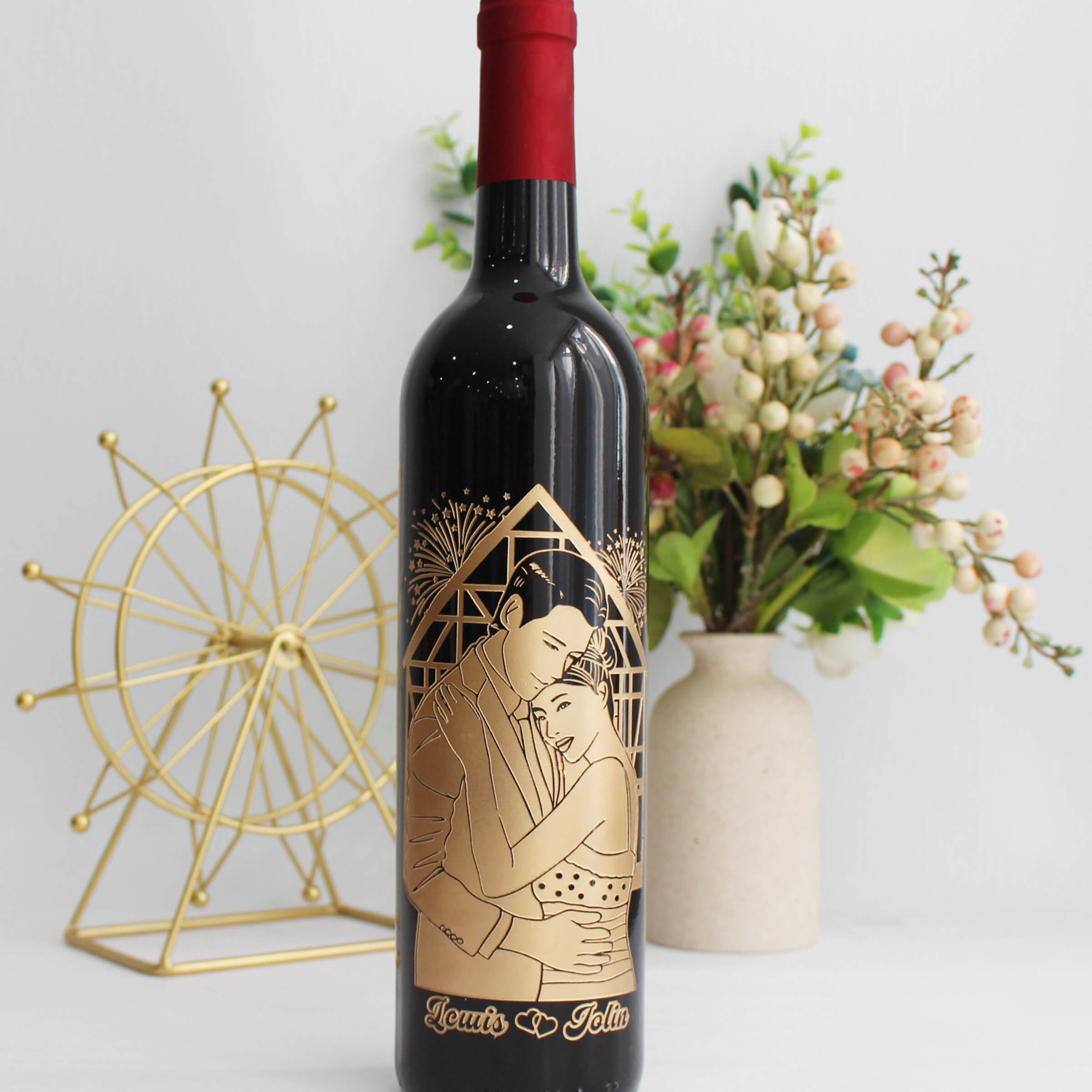 Portrait|人像系列-結婚禮物雙人人像雕刻（客製化禮物） - Design Your Own Wine