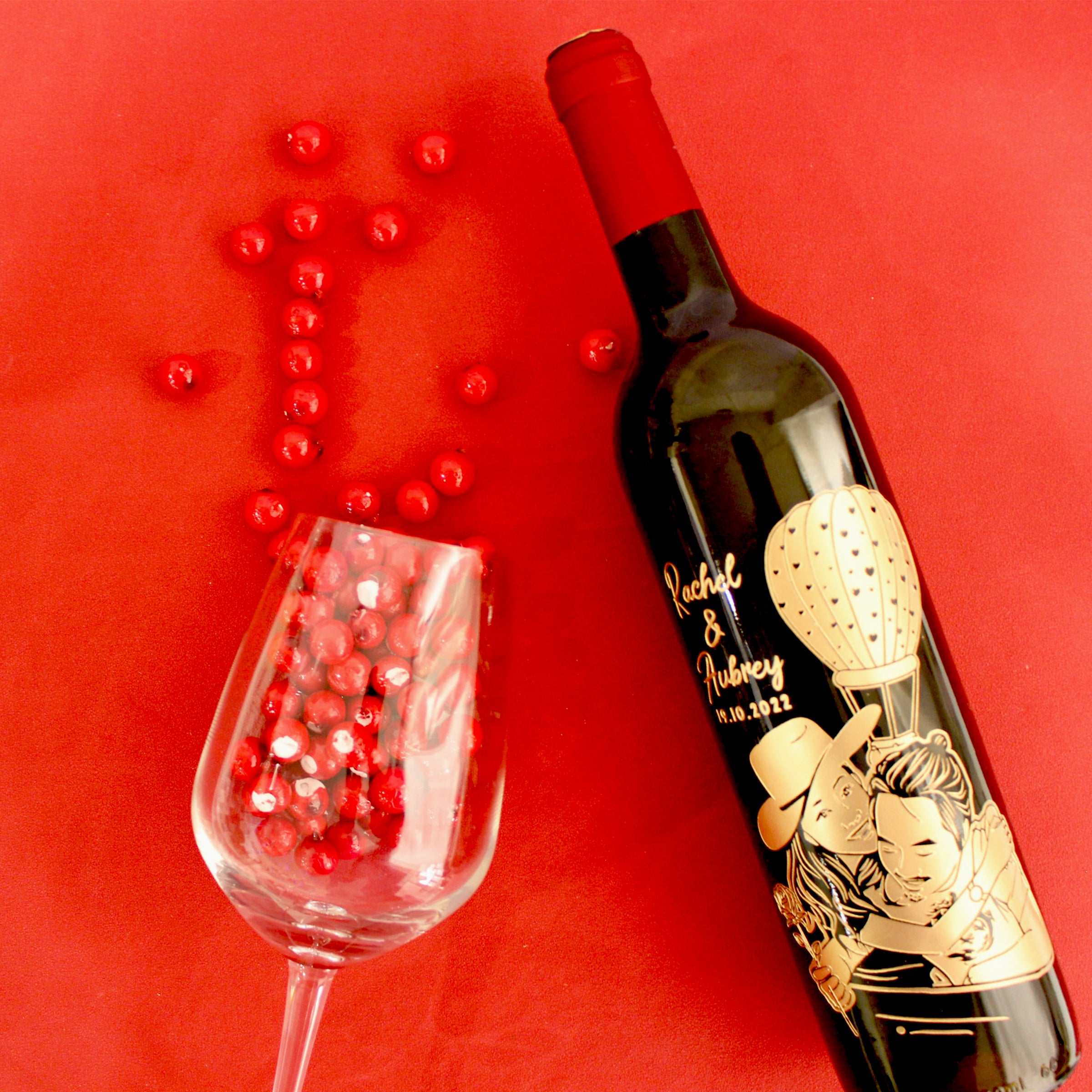 The Moment|遇見·妳-訂製情侶禮物紅酒套裝 人像雕刻（客製化雕刻） - Design Your Own Wine