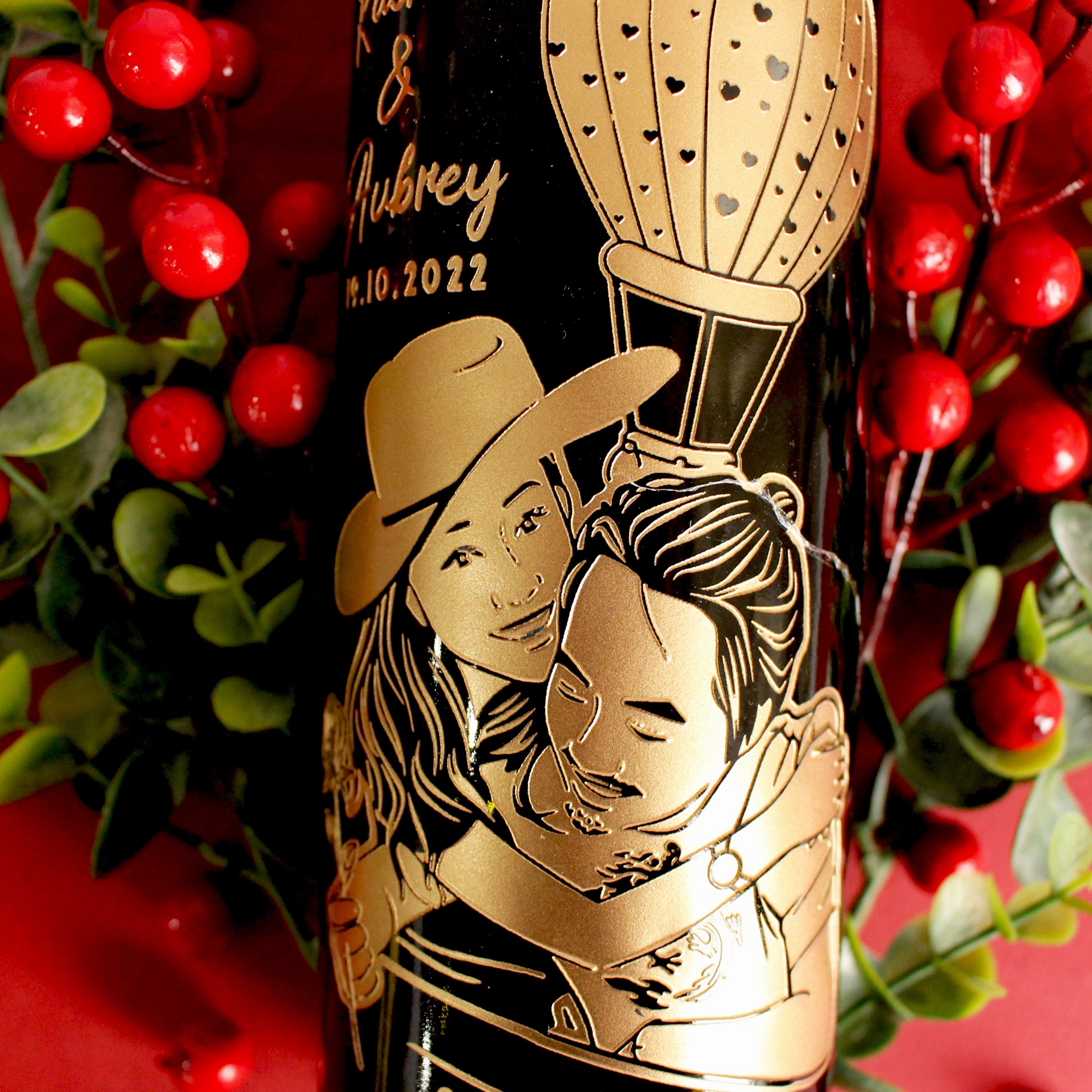 The Moment|遇見·妳-訂製情侶禮物紅酒套裝 人像雕刻（客製化雕刻） - Design Your Own Wine