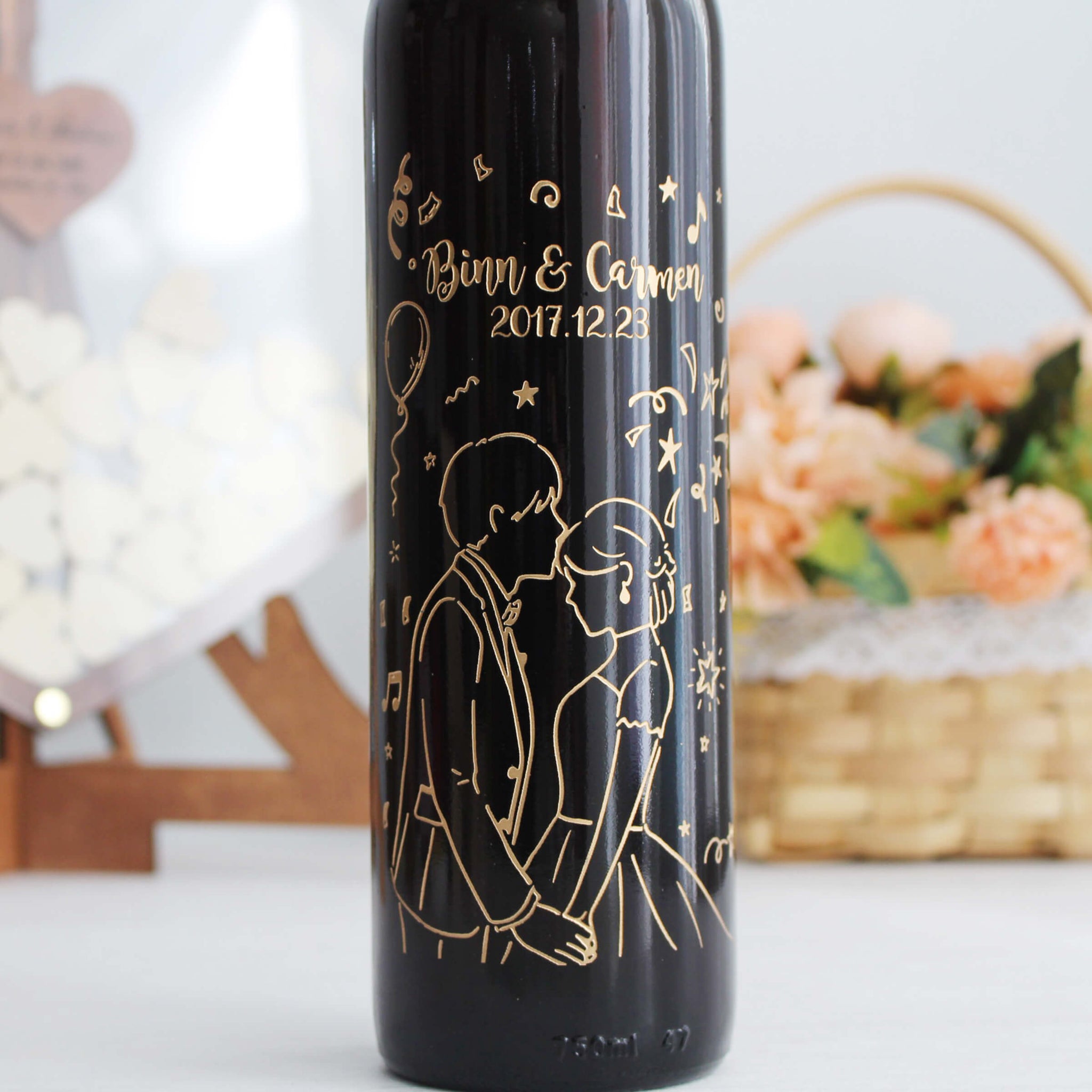 The Moment|遇見·妳-訂製結婚禮物紅酒套裝（客製化雕刻） - Design Your Own Wine