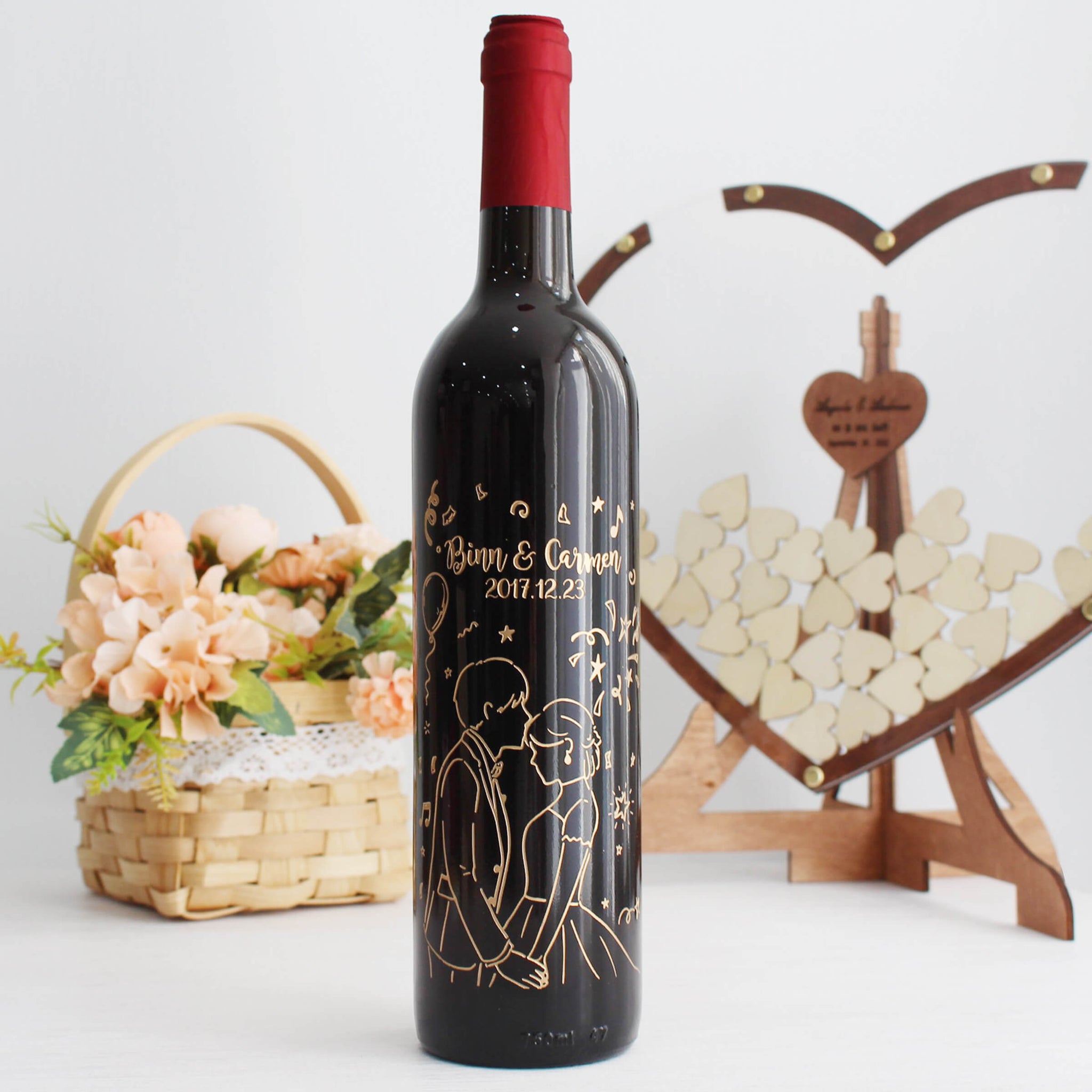 The Moment|遇見·妳-訂製結婚禮物紅酒套裝（客製化雕刻） - Design Your Own Wine