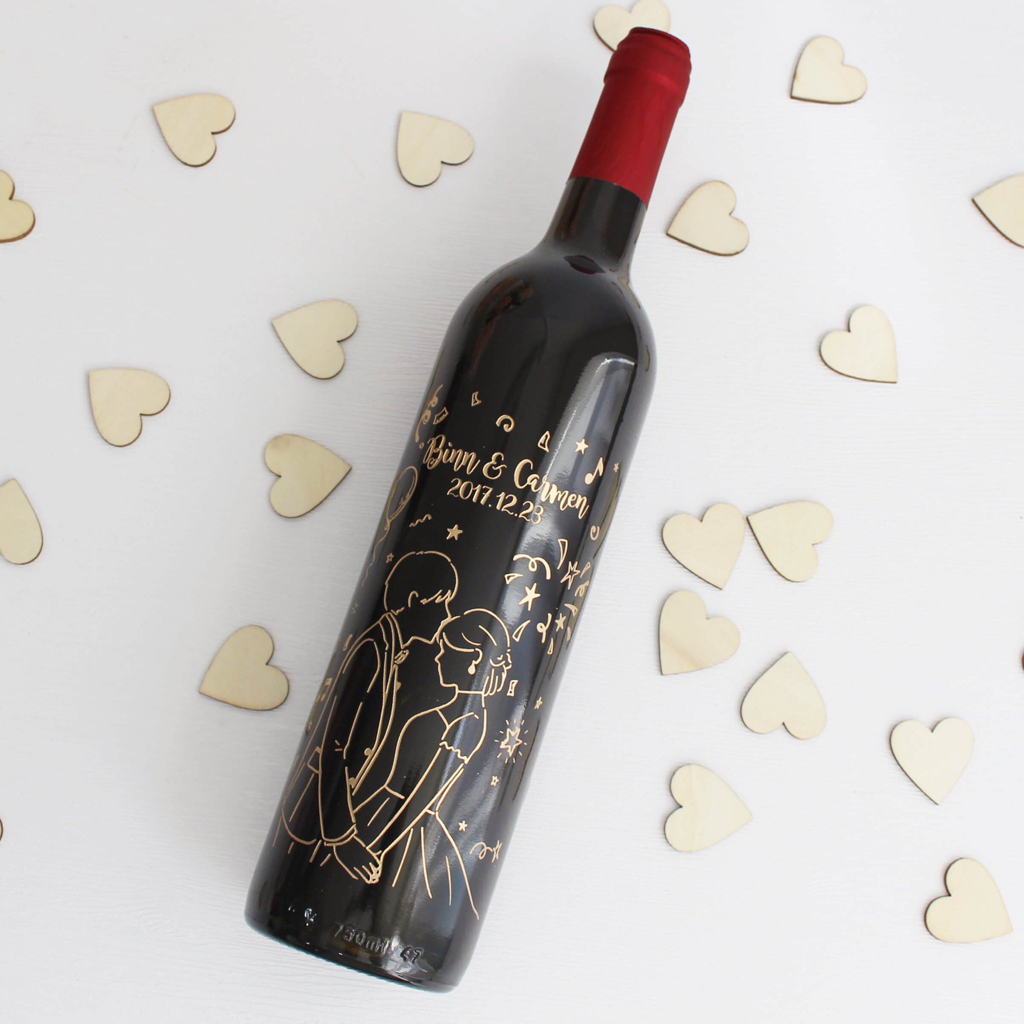 The Moment|遇見·妳-訂製結婚禮物紅酒套裝（客製化雕刻） - Design Your Own Wine