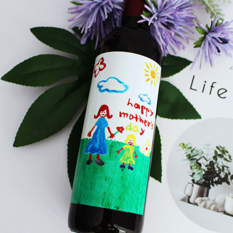 Treasure Memory|珍貴·回憶系列—定制母親節兒童畫紅酒（彩色鑽石印刷） - Design Your Own Wine