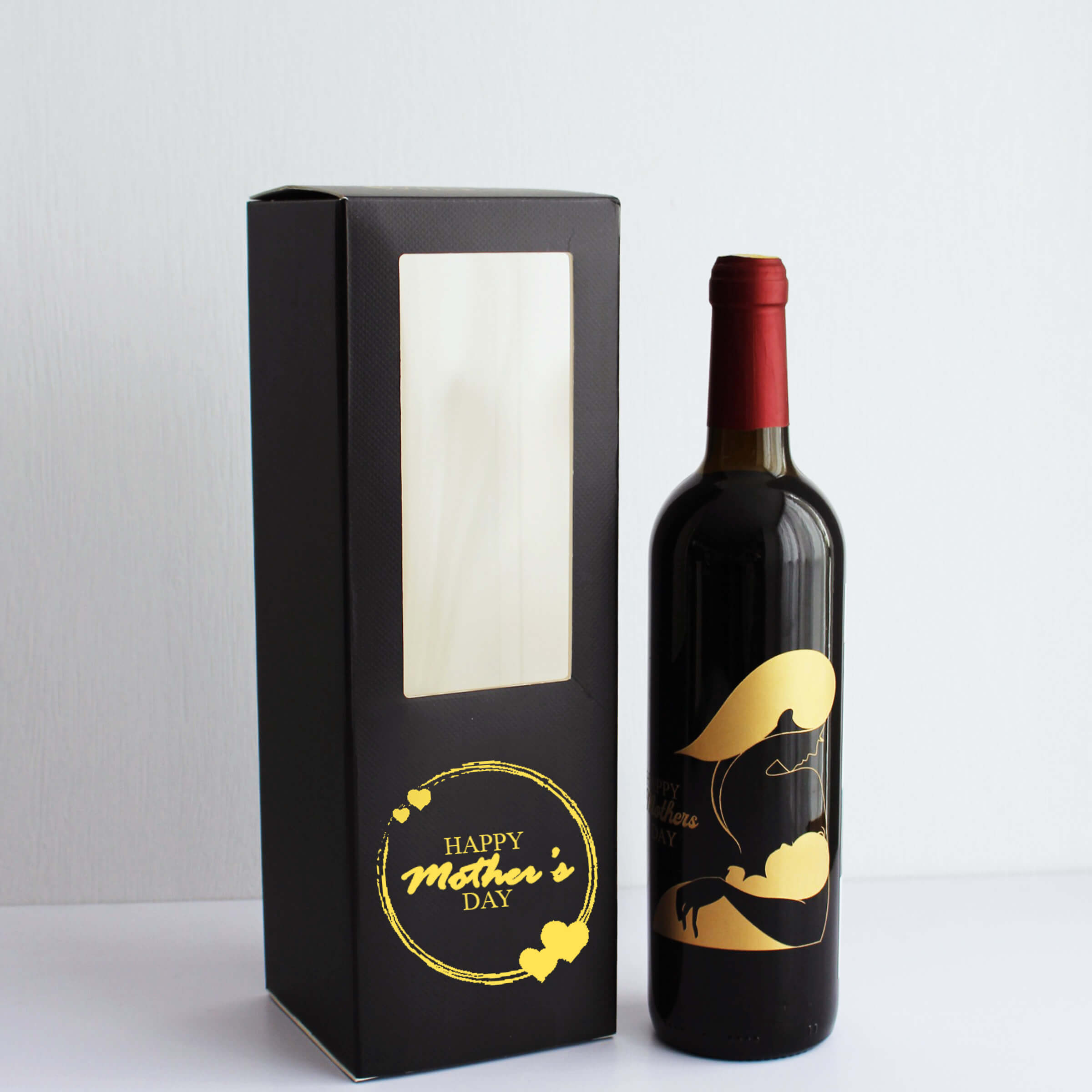 Mother's day|母親節系列—定制母親節懷抱圖案紅酒（雕刻） - Design Your Own Wine