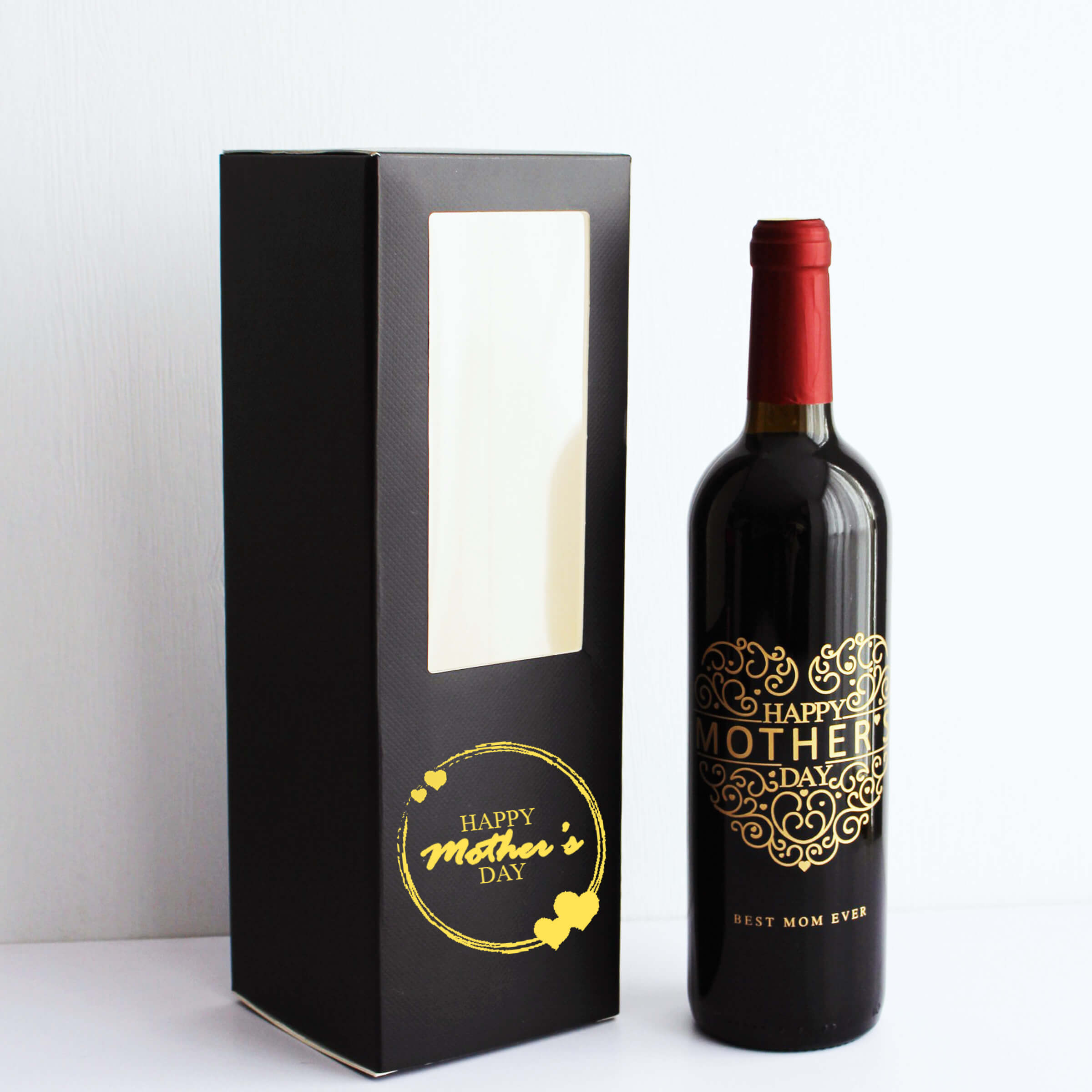 Mother's day|母親節系列—定制母親節愛心紅酒（雕刻） - Design Your Own Wine