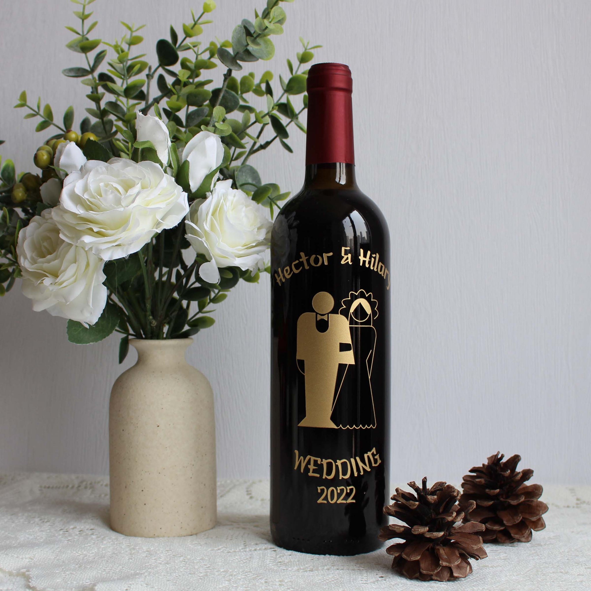 Text art |結婚禮物—定制個性化婚禮紅酒（雕刻） - Design Your Own Wine