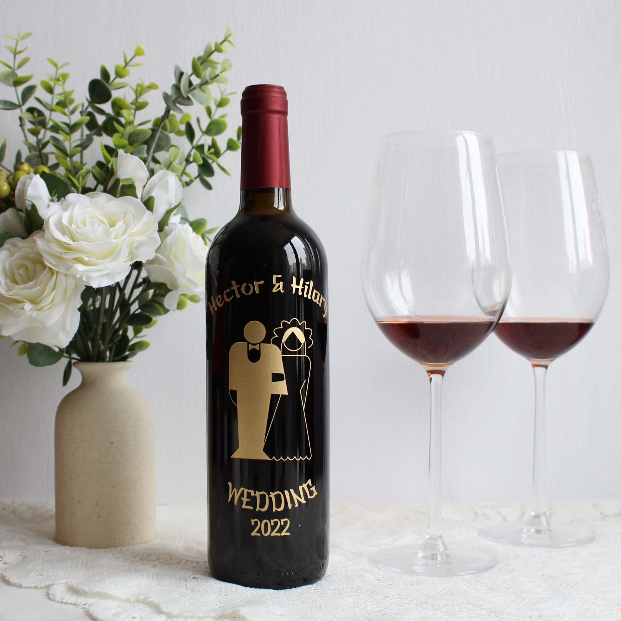 Text art |結婚禮物—定制個性化婚禮紅酒（雕刻） - Design Your Own Wine