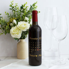Text art|紀念日禮物—定制個性化情侶日曆紅酒（雕刻） - Design Your Own Wine
