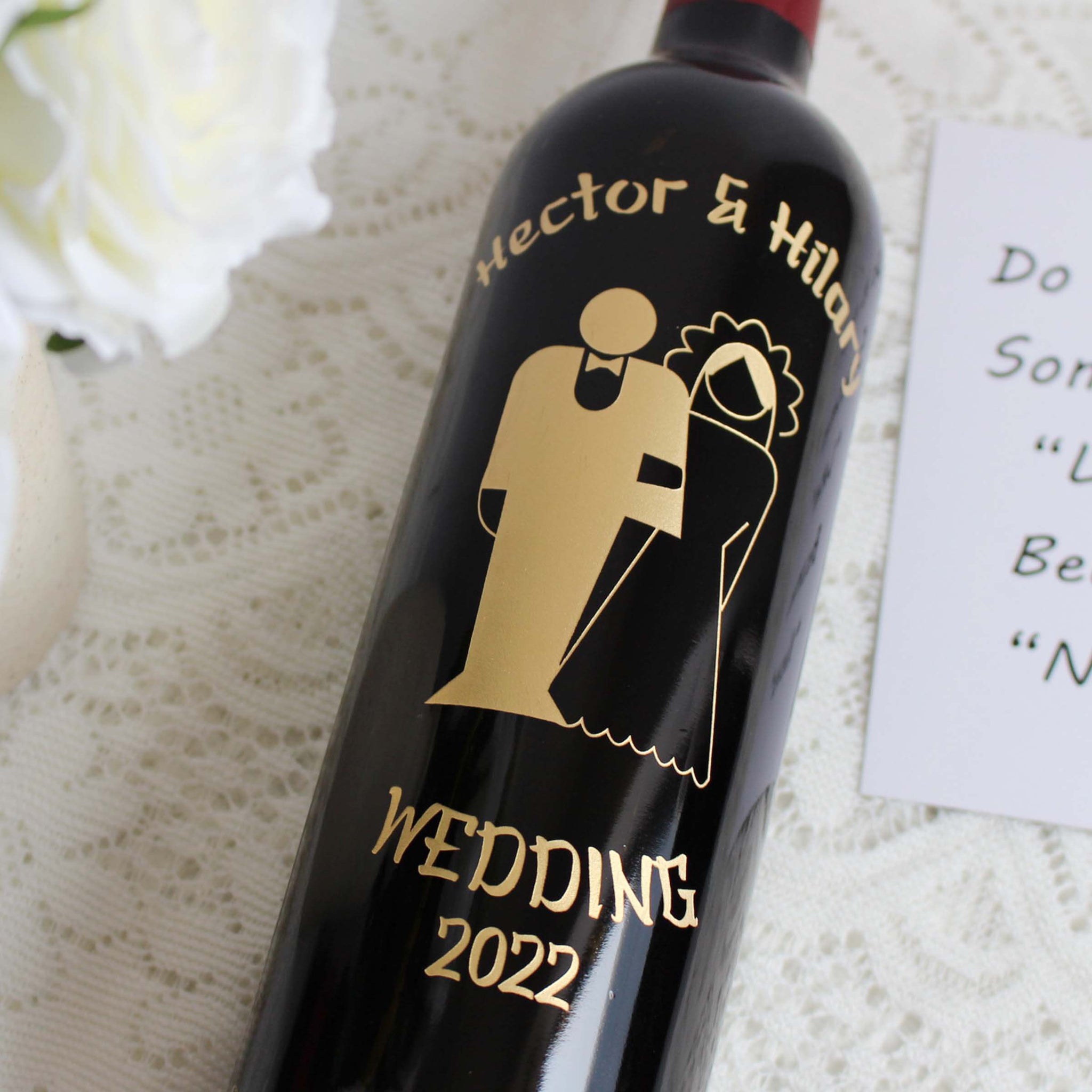 Text art |結婚禮物—定制個性化婚禮紅酒（雕刻） - Design Your Own Wine