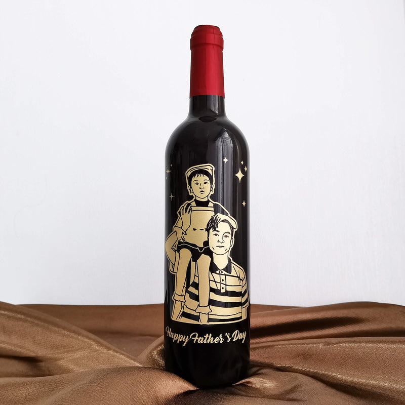 Father's Day | 珍貴回憶-定制父親節紅酒套裝（雕刻） - Design Your Own Wine