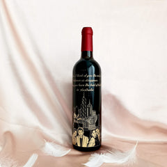 【移民禮物】客製化人像香港地標雕刻紀念紅酒 - Design Your Own Wine