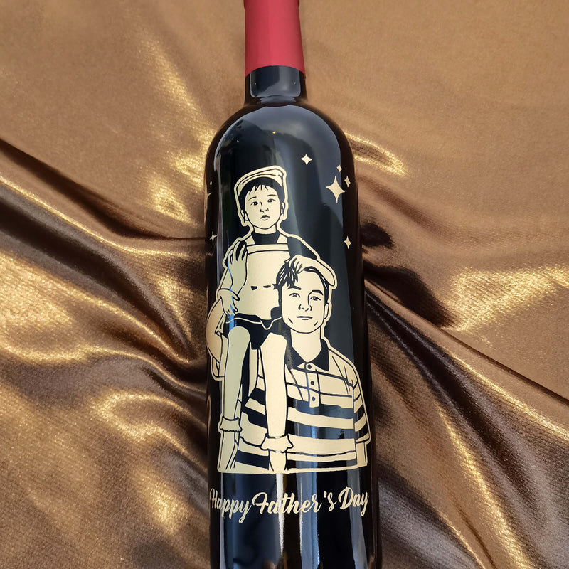 Father's Day | 珍貴回憶-定制父親節紅酒套裝（雕刻） - Design Your Own Wine