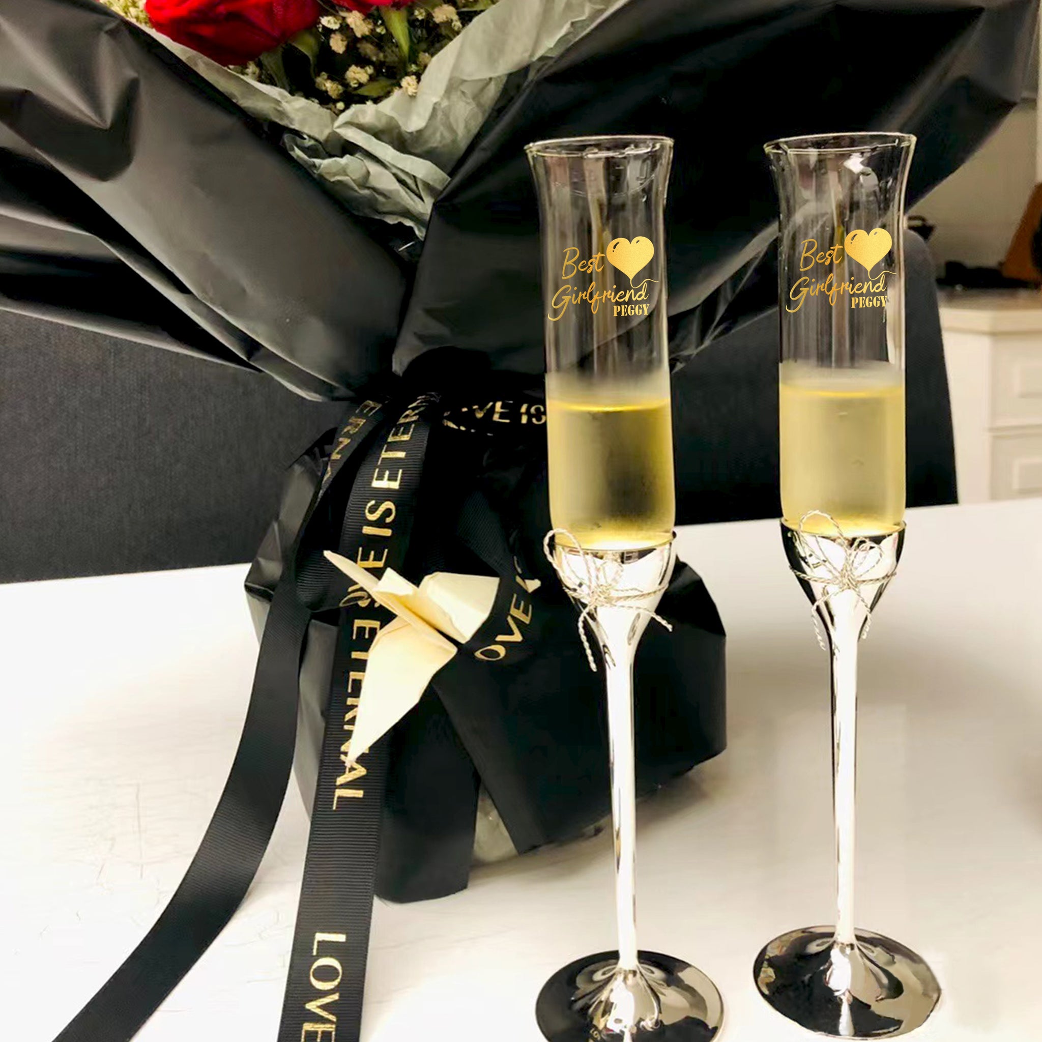 Valentine' s Gift| Vera Wang Love Knots Toasting Flute Pair情人節禮物 送女友 - Design Your Own Wine