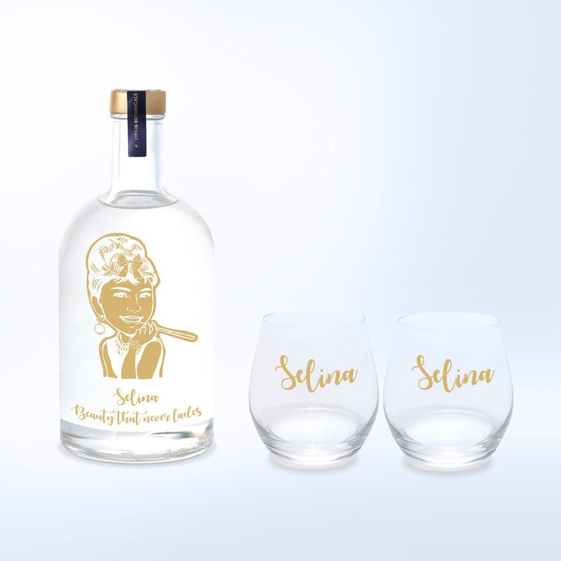 Vergin Non-Alcoholic|訂製LIMÓN無酒精琴酒單支雙杯套裝 人像雕刻禮物（客製化） - Design Your Own Wine