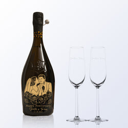 Veuve Clicquot La Grande Dame 2012 & Bottega Champagne Glasses Gift Set with Engravingwith Engraving |凱哥香檳&Bottega香檳杯套裝(含名字人像雕刻） - Design Your Own Wine