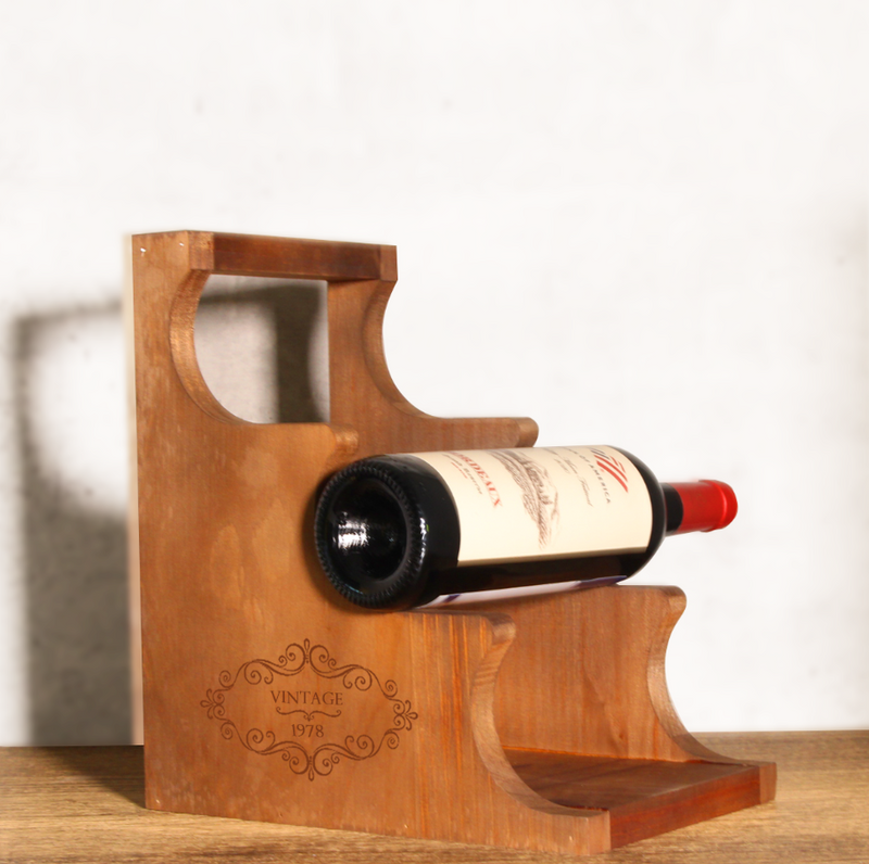 Personalize Vintage Year Wine Rack - Design Your Own Wine