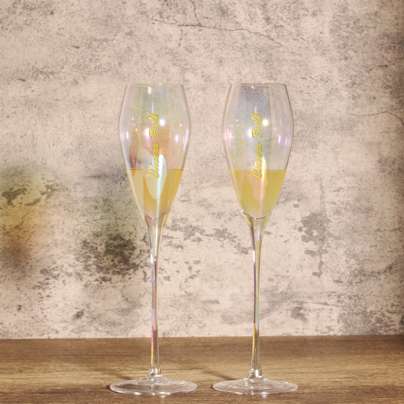 Personalize Rainbow Love Champagne Glasses - Design Your Own Wine