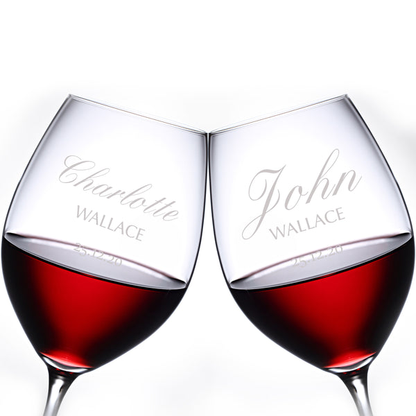 文字定制 Lucaris 紅酒對杯 | Custom Wording Lucaris Wine Pair Glasses | Elegant - Design Your Own Wine
